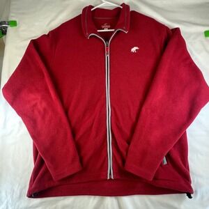 Tuskwear Collection Mens Red Fleece Zip Up Jacket Elephant Logo Alabama‎ Size XL